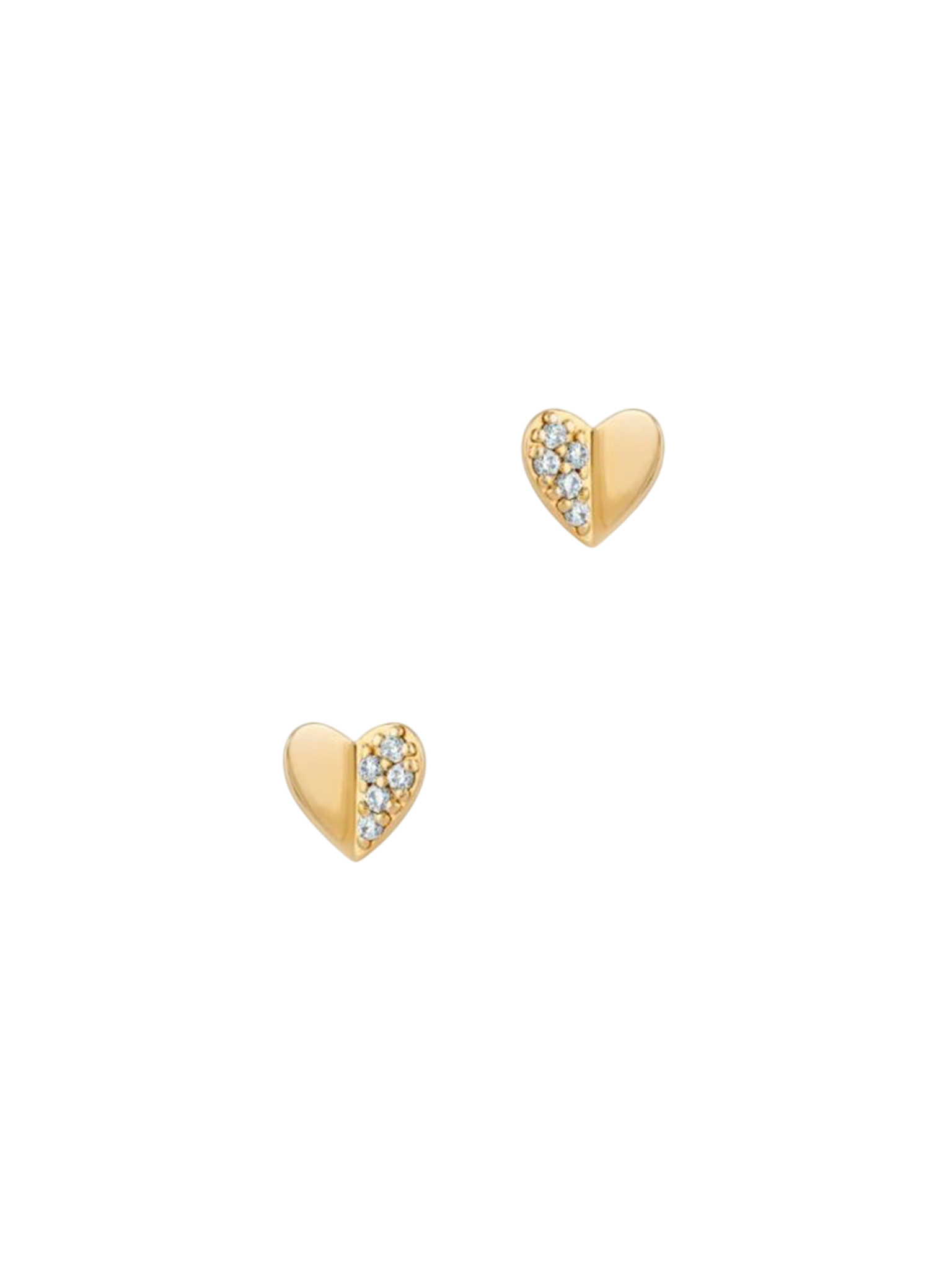 Folded heart lab-created diamond studs